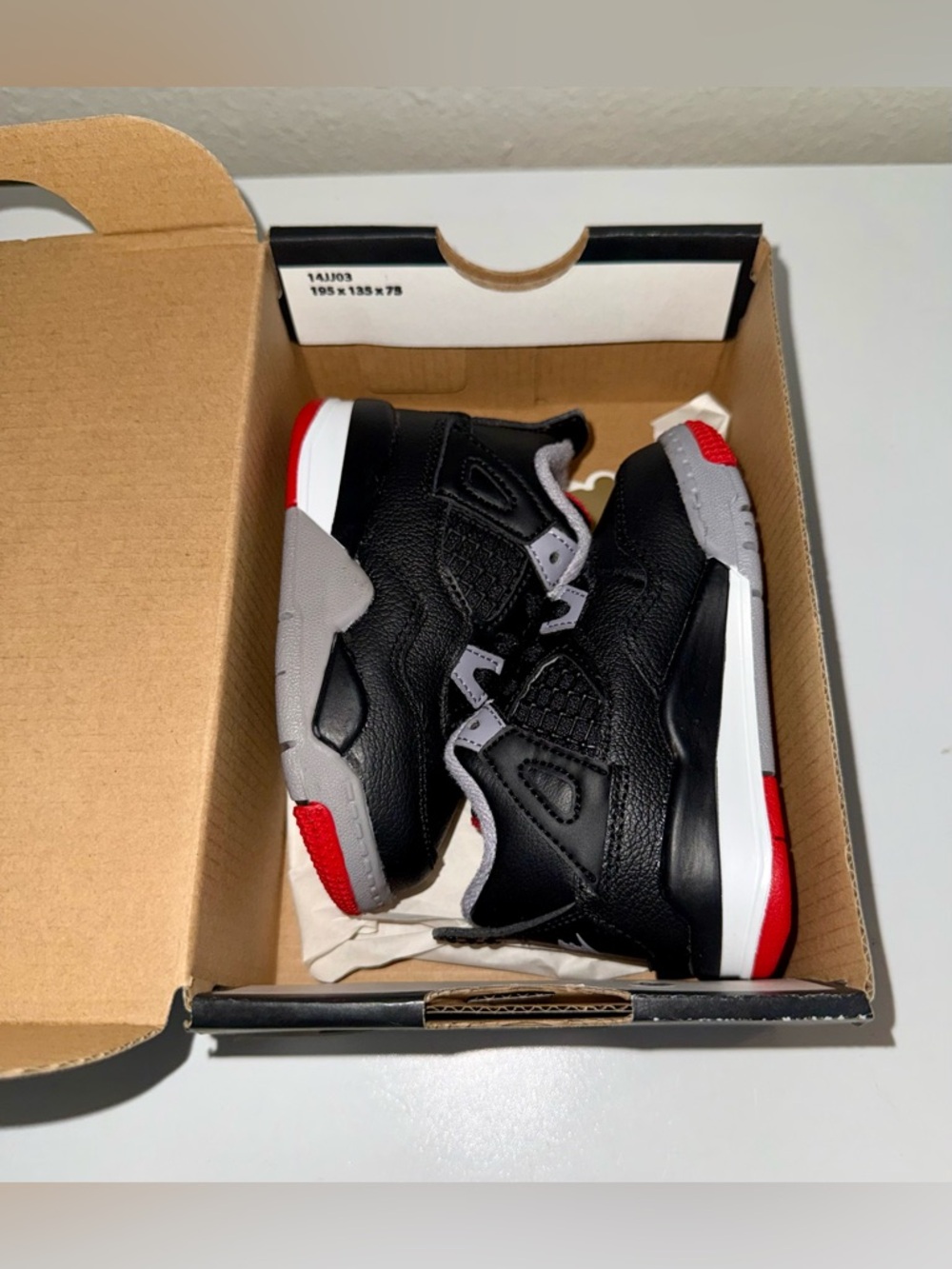 Jordan Kids Black, Gray & Red Retro Sneakers